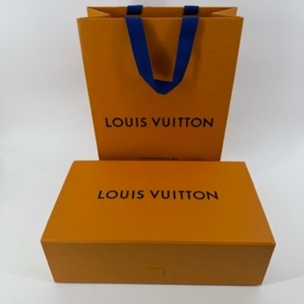 Louis Vuitton Large Magnetic Gift Box Shopping Bag and Ribbon Set Orange